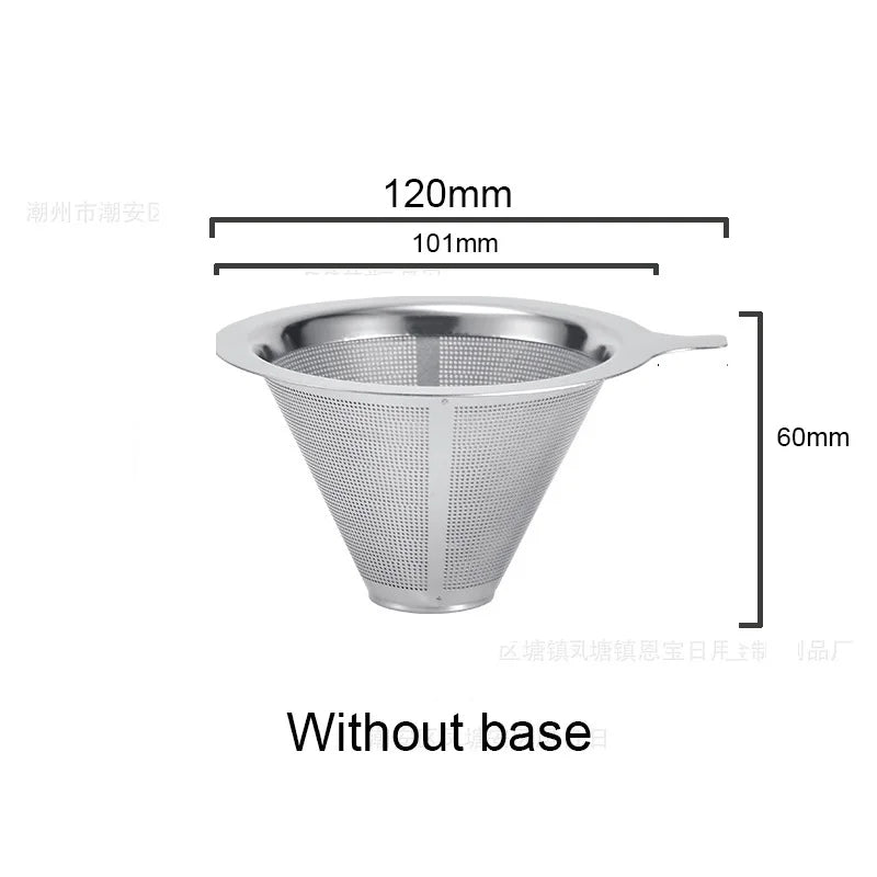 Reusable Coffee Filter Holder Double Layer Stainless Steel Coffee Tea Strainer