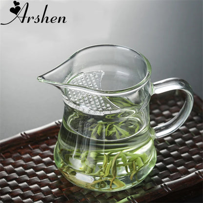 Clear Heat Resisting with Filter Handle Tea Cup