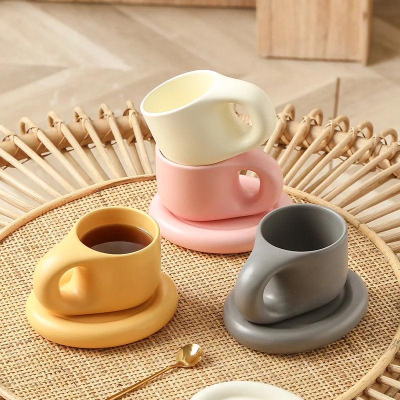 Ceramic Mug with Saucer