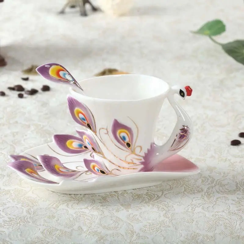 Peacock Cup and Saucer