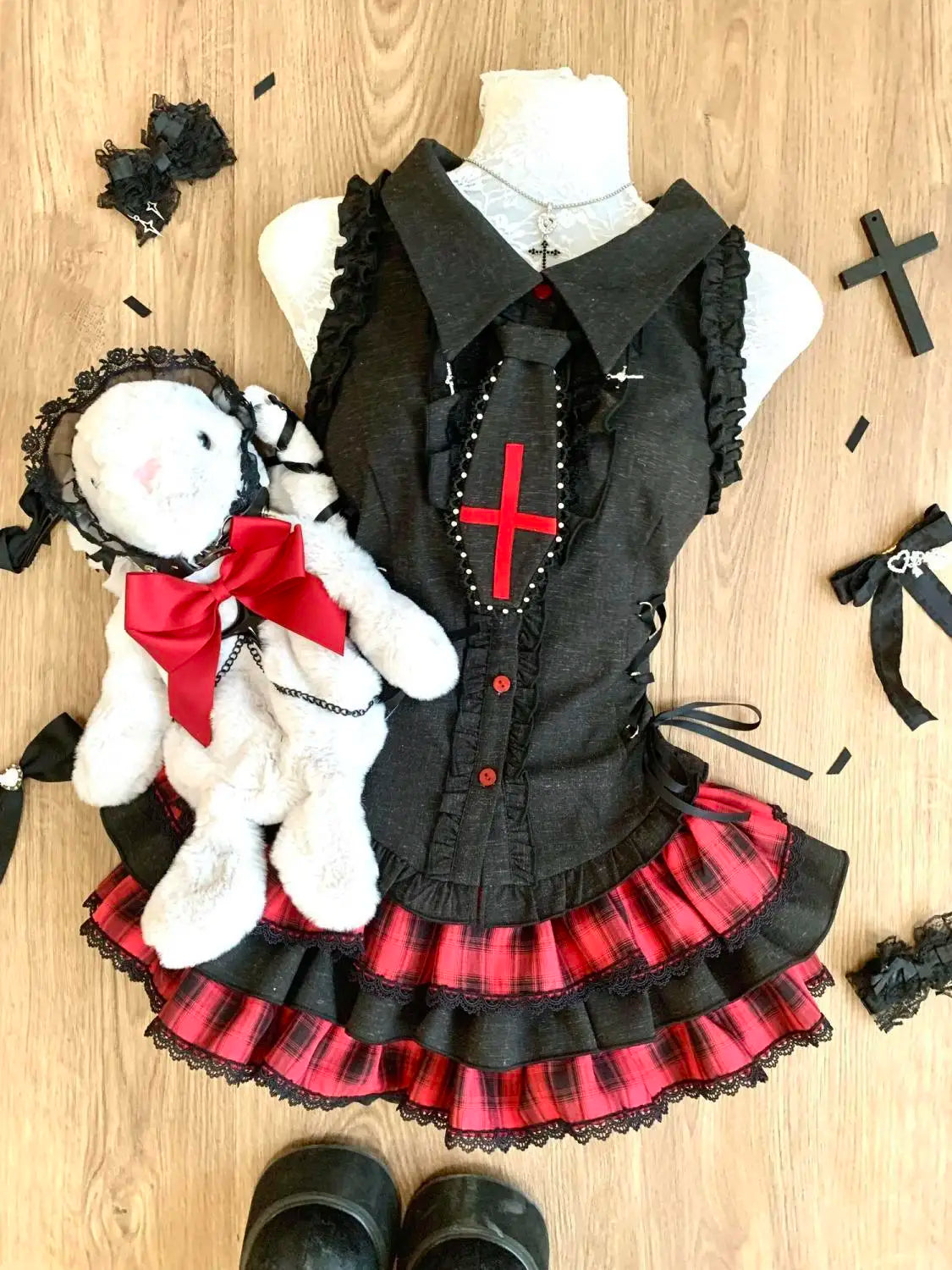 Conjunto de Top de Diseño + Falda de Talle Alto
