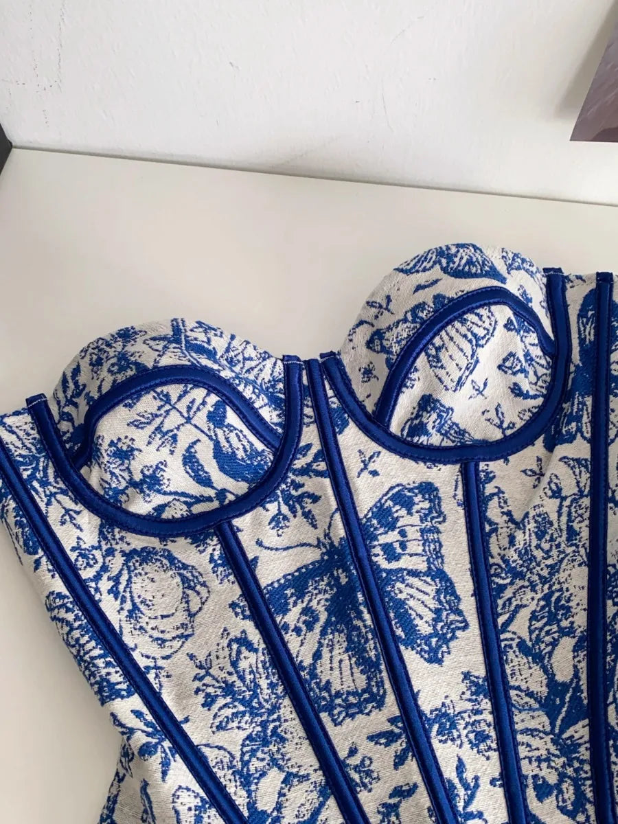 Sin mangas de jacquard con diseño cruzado en el pecho