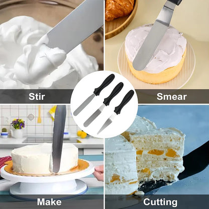 3Pcs Cake Cream Spatulas Set
