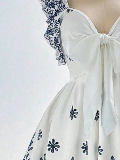 Ethnic Print Gathering Dress