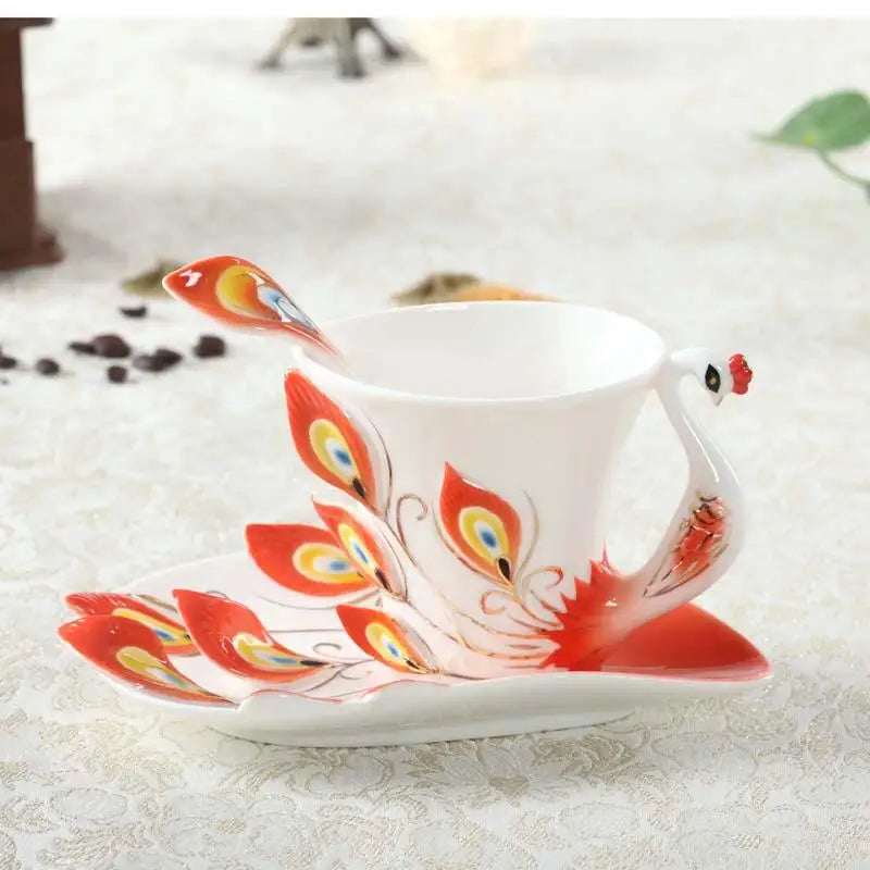 Peacock Cup and Saucer