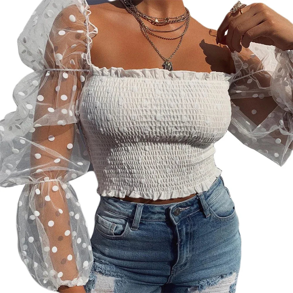 Blusa de malla transparente