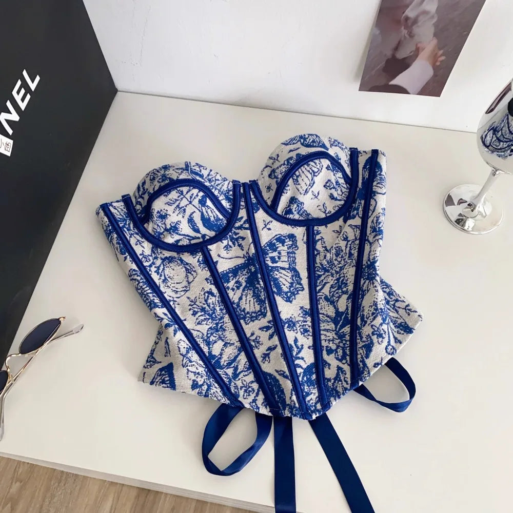 Sin mangas de jacquard con diseño cruzado en el pecho