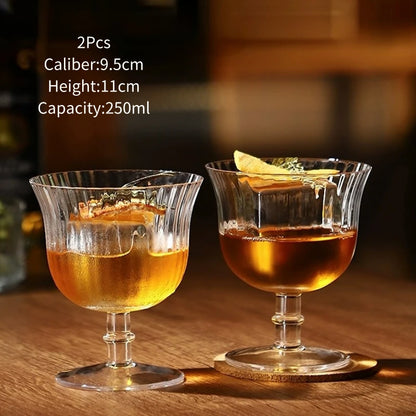 Vertical Striped Glass Cup