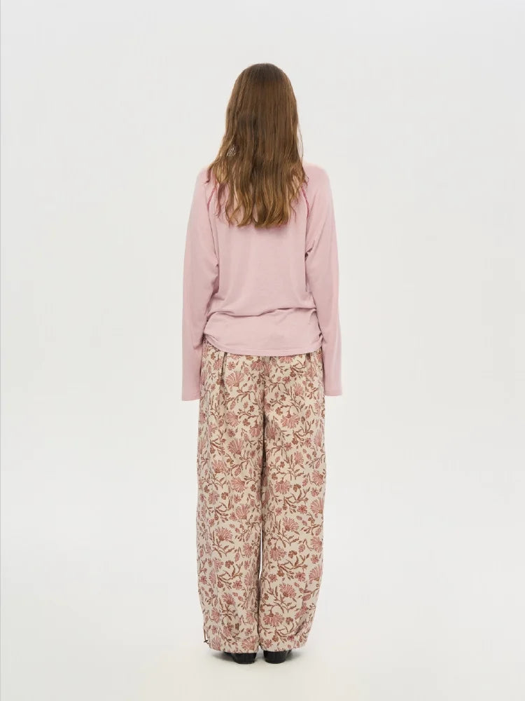 Horse Print Pink Long Sleeve Top