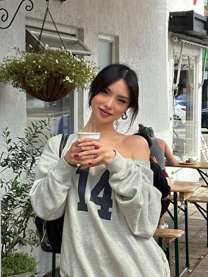 Letter Print Pullover Sweatshirt