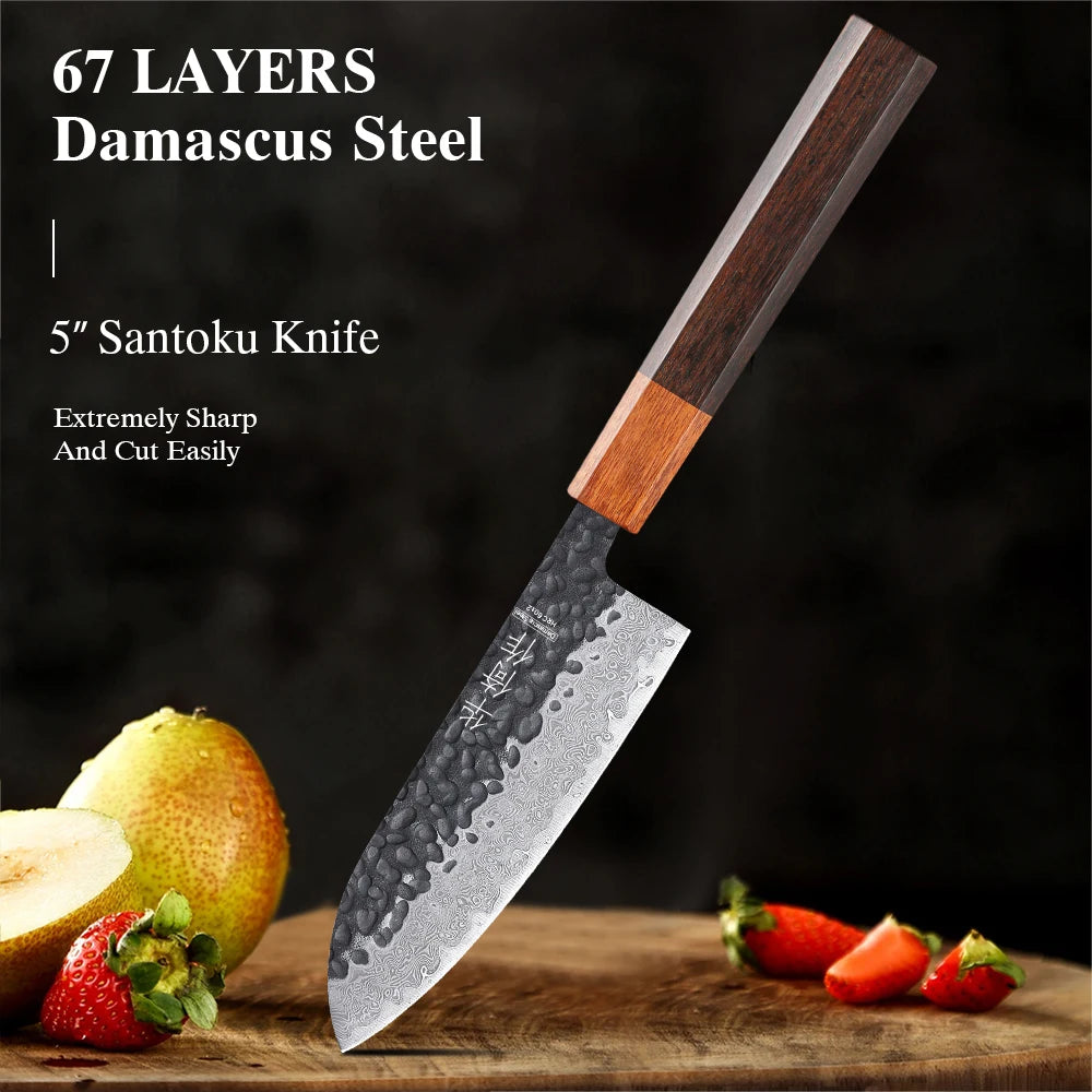 5" Japanese Classic Hand Forged Santoku Knife