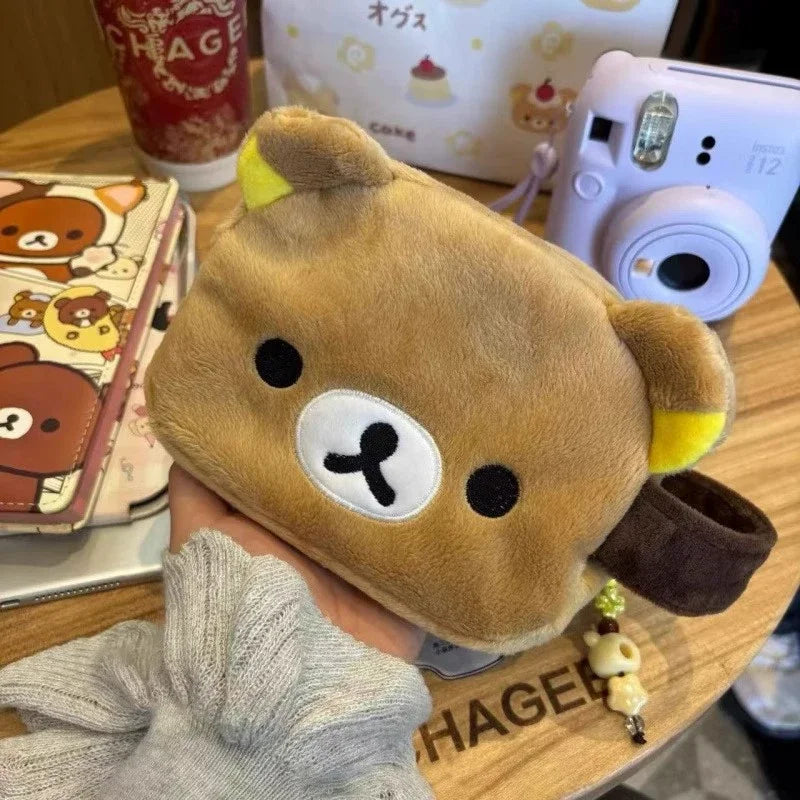 Cute Bear Girl Plush Makeup Storage Bag