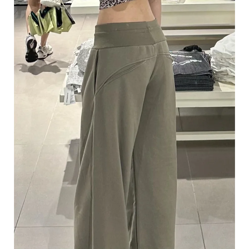 Low-waist Straight Loose Wide-leg Trousers