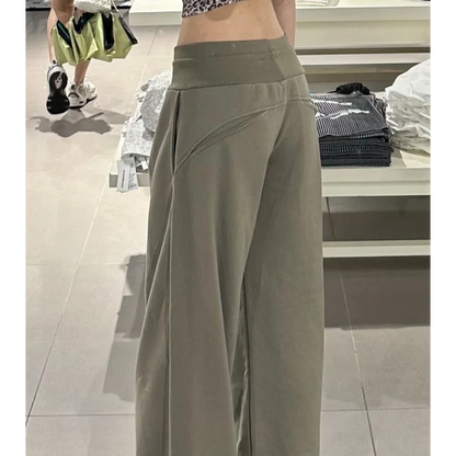 Low-waist Straight Loose Wide-leg Trousers