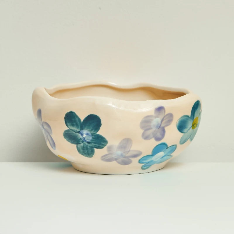 Irregular Hand-painted Flowers Mug