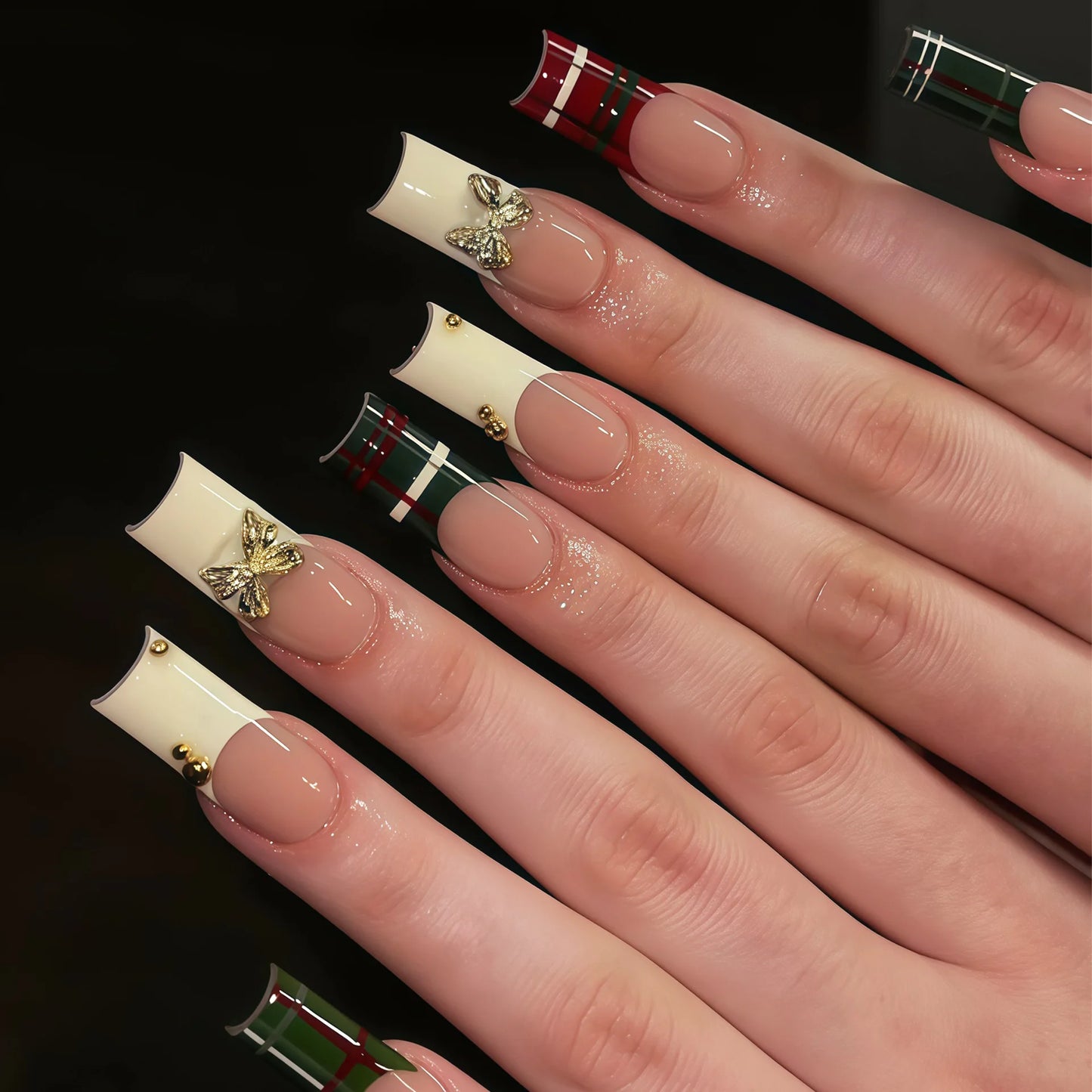 24 unidades de uñas postizas Y2K con estrellas dulces