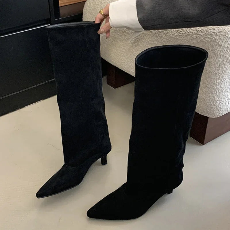 Pointed Toe Knee-High Boots