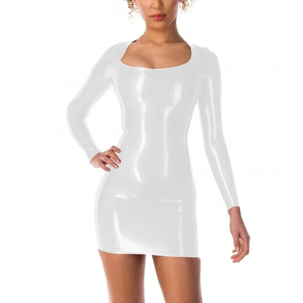 Scoop Neck Long Sleeve Bodycon Mini Dress