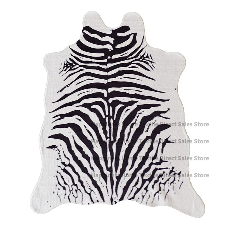 Irregular Faux Cowhide Light Luxury Lounge Rug