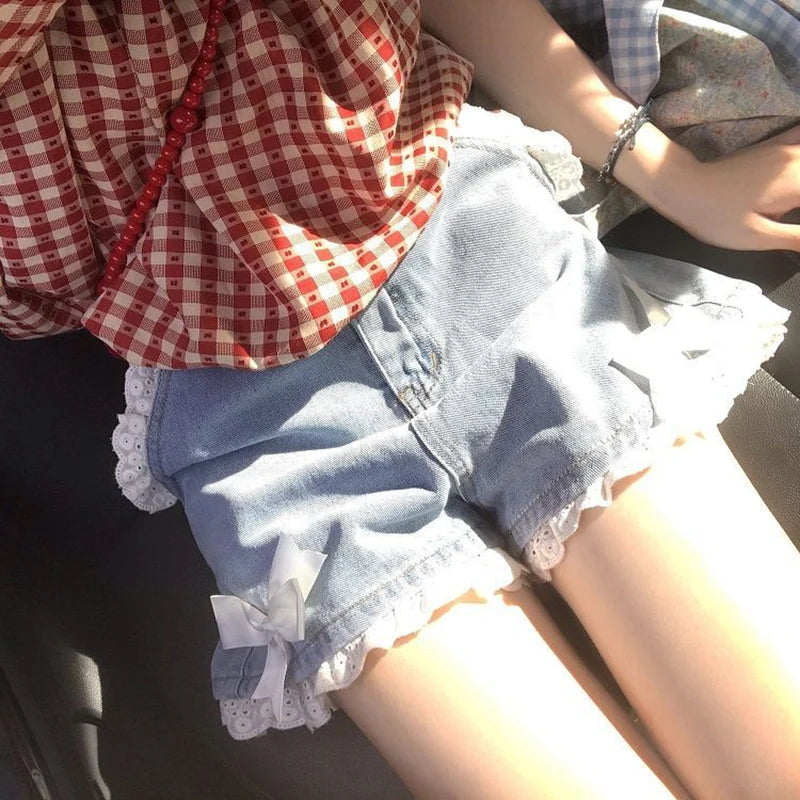 Bow Denim Shorts