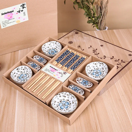 Japanese Style Cherry Blossom Ceramic Sushi Dishes