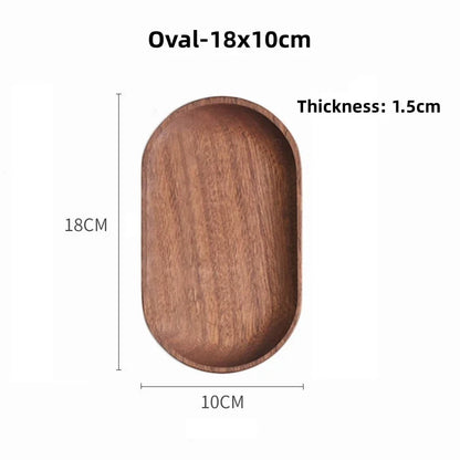 Solid Wood Serving Tray Oval Tea Tray