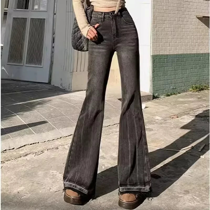 High Waist Casual Flare Jeans