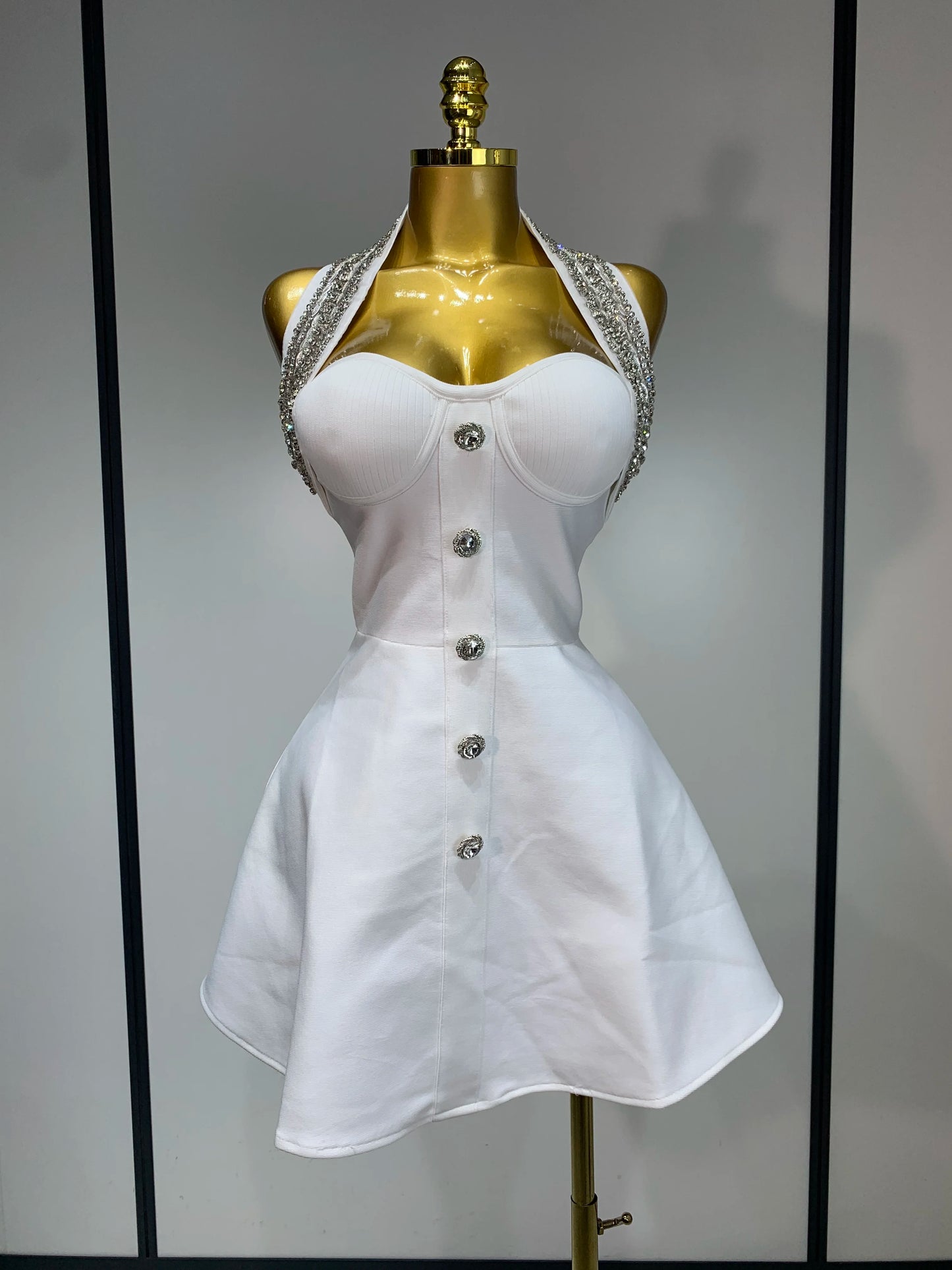 Backless Beading A Line Bandage Dress