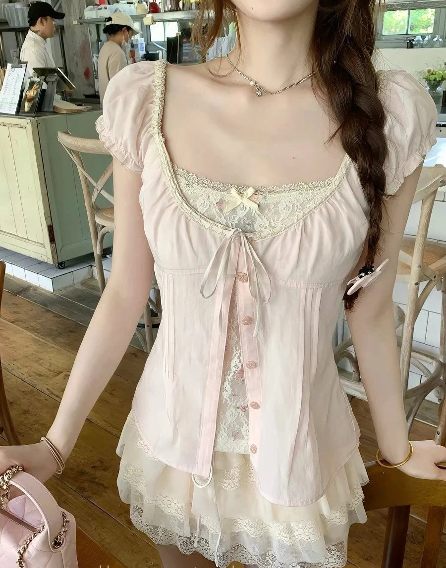 Camisa de dos piezas simulada