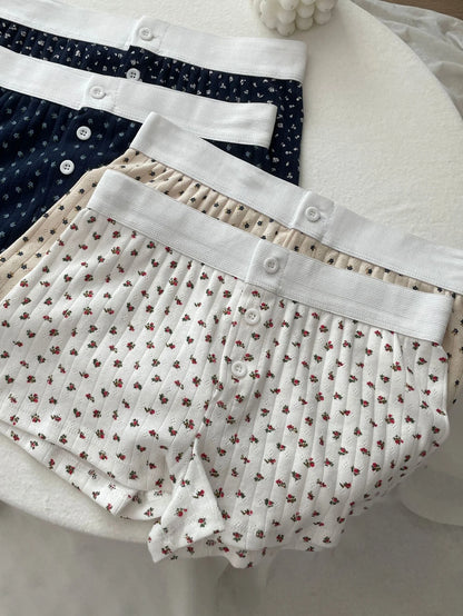 Floral Eyelet Cotton Boy Shorts