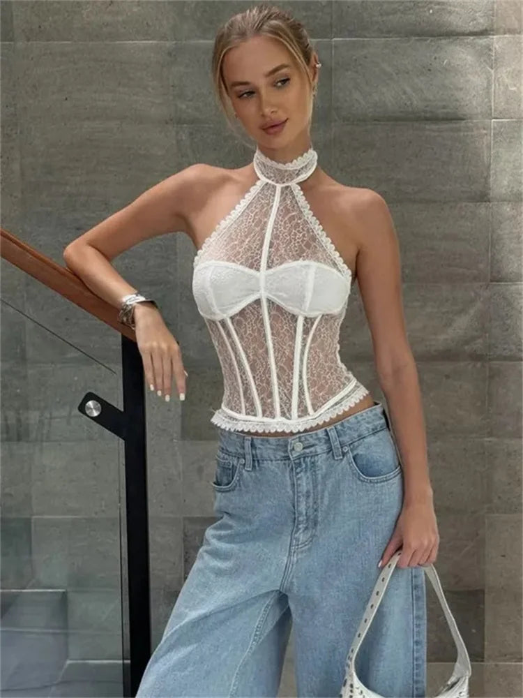 Top de encaje