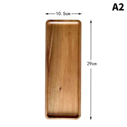 Solid Wood Round Dessert Plate