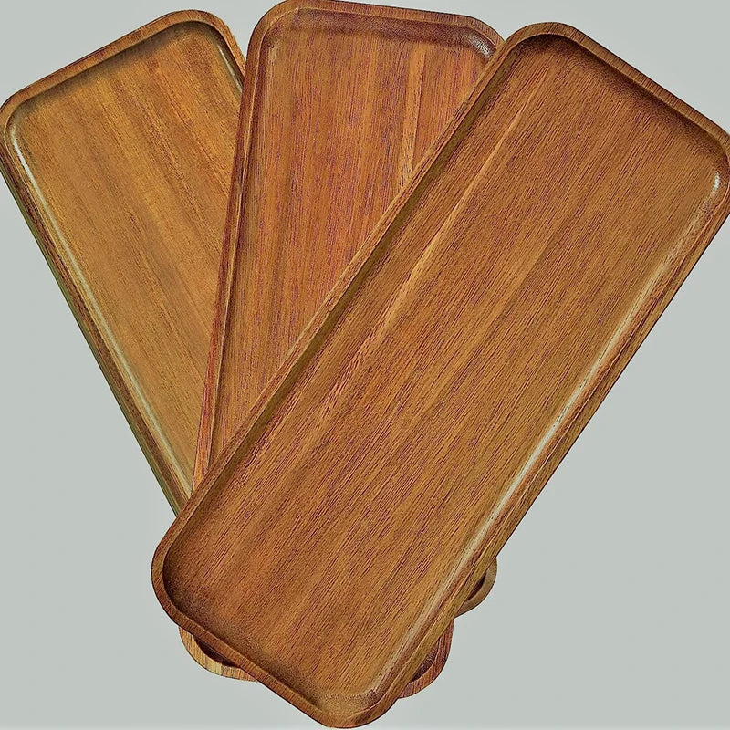 Solid Wood Round Dessert Plate