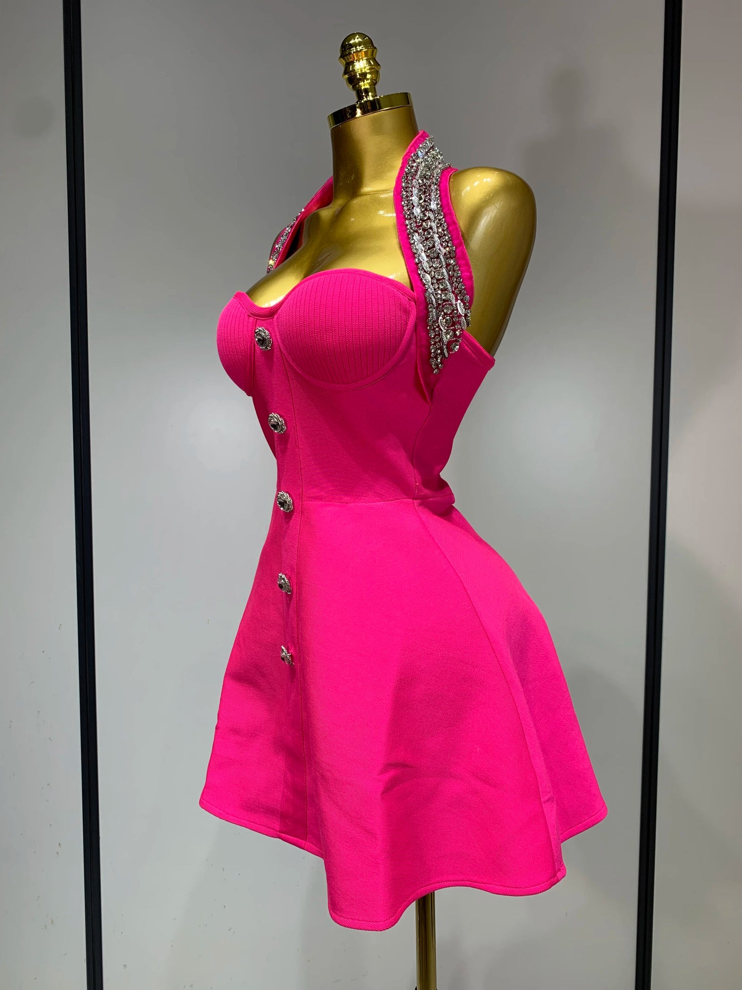 Backless Beading A Line Bandage Dress