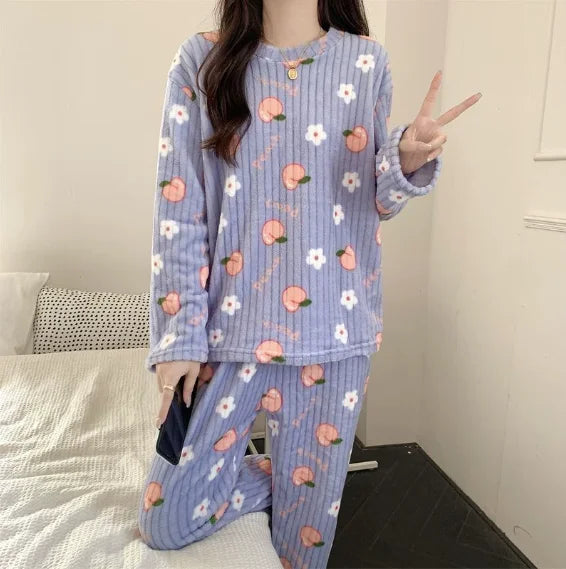 Conjunto de top tipo jersey con cuello redondo y pantalón de cintura elástica holgada a cuadros