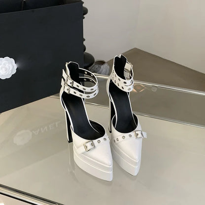 Belt Buckle Chunky Heels