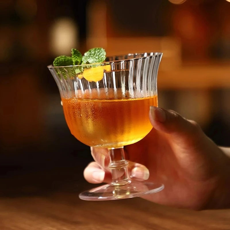 Vertical Striped Glass Cup