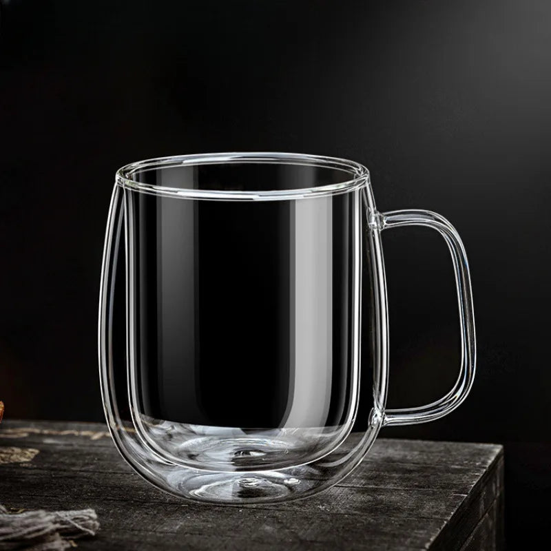 Double Wall Glass Cup with Handle