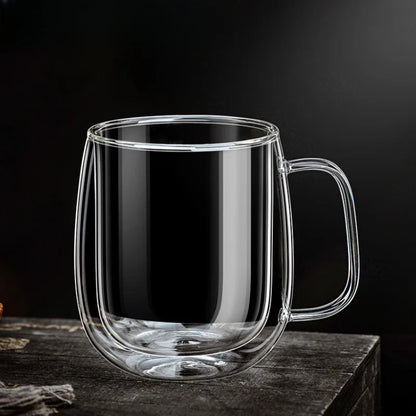 Double Wall Glass Cup with Handle