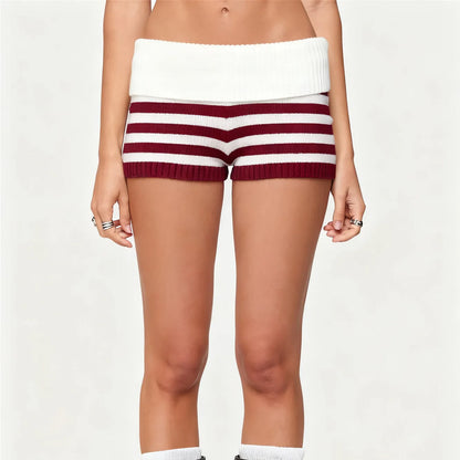 Striped Knit Micro Shorts