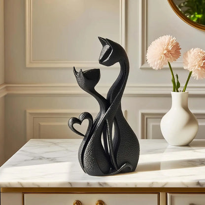 Loving Couple Cats Statue