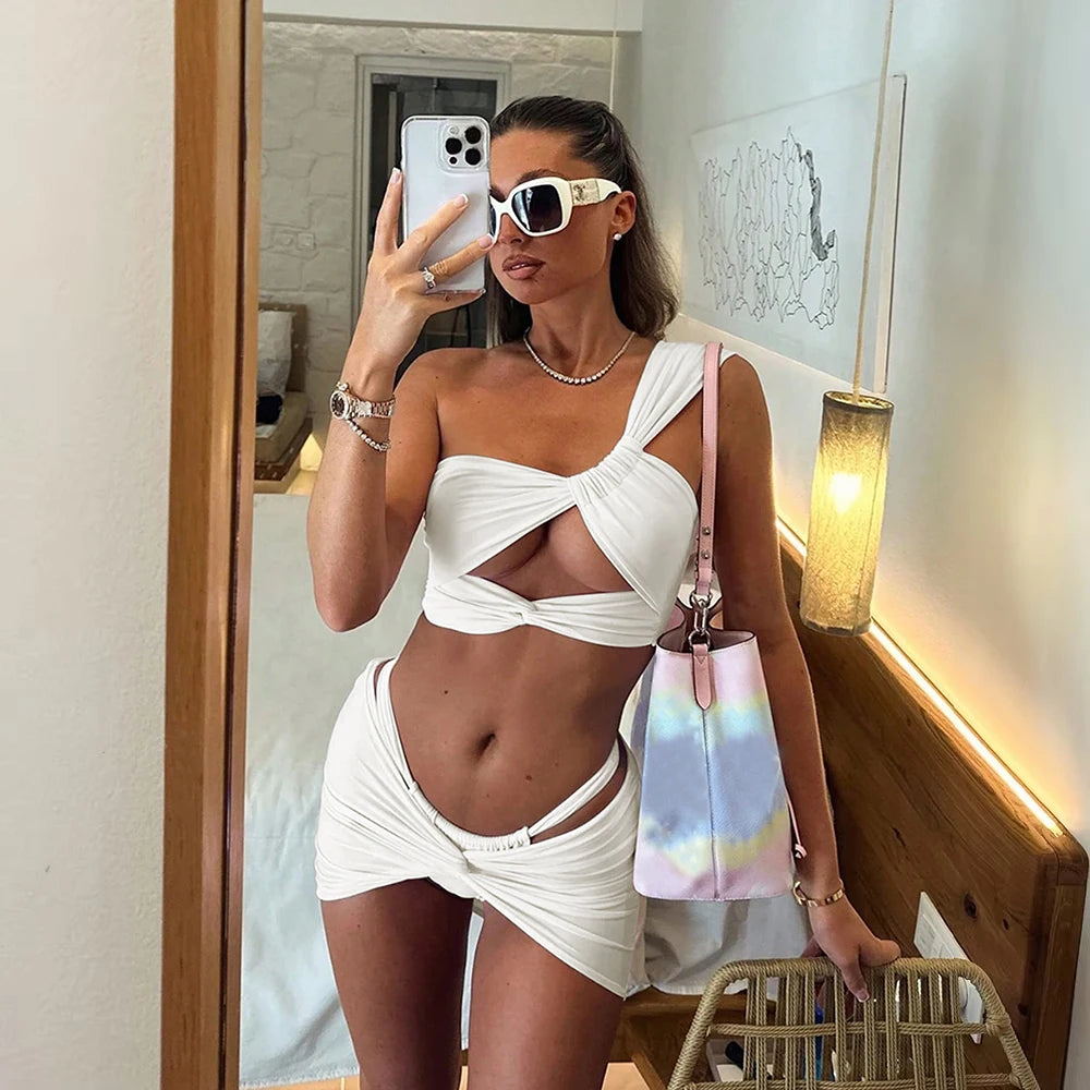 3 Piece One Shoulder Bikini