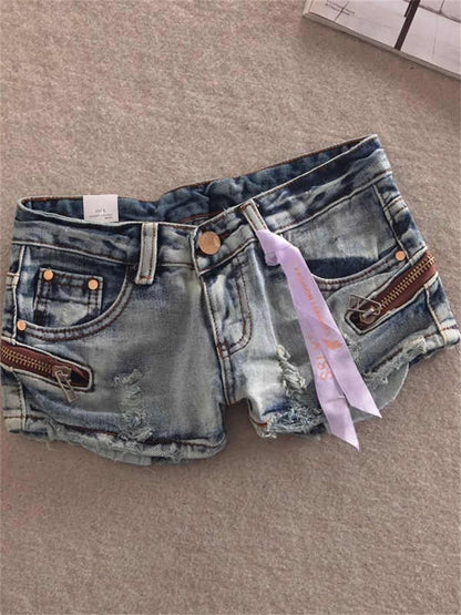 Ripped Denim Hot Pants