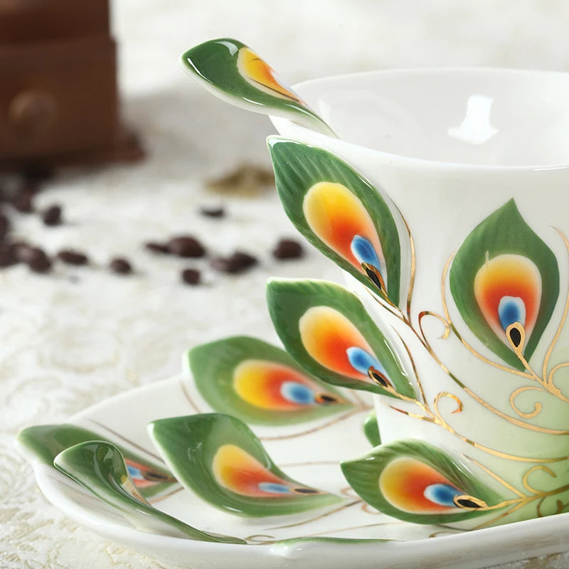 Peacock Cup and Saucer