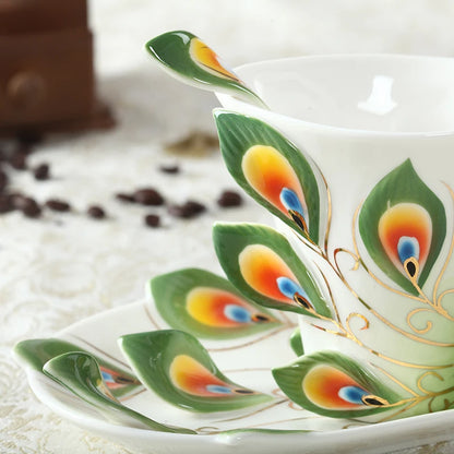 Peacock Cup and Saucer