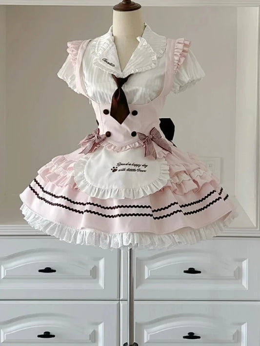 Conjunto de Corsé de Encaje y Falda Abullonada
