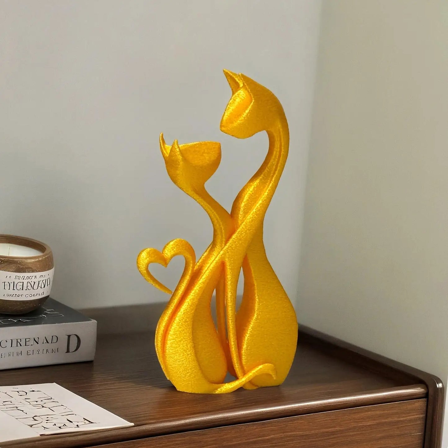 Loving Couple Cats Statue