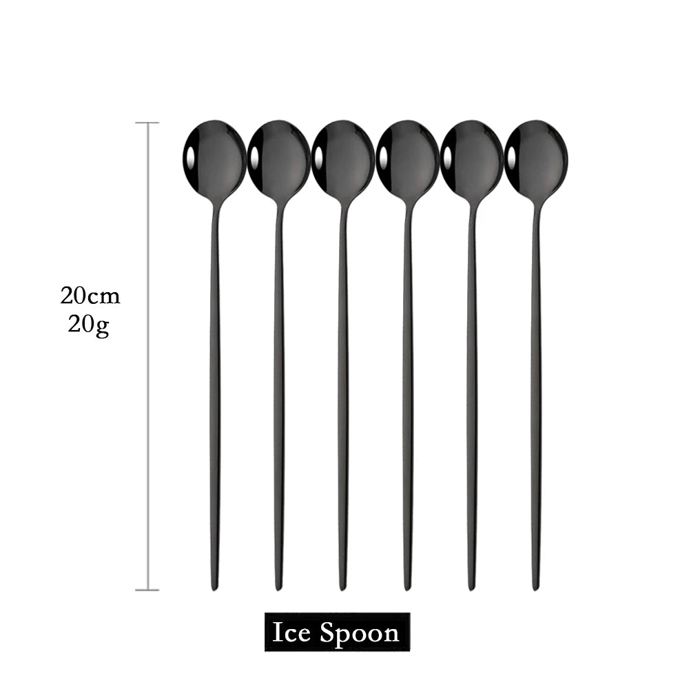 6Pcs Coffee Stirring Spoon Cutlery Set