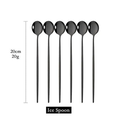 6Pcs Coffee Stirring Spoon Cutlery Set