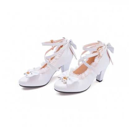 Cross Strap Spike High Heels